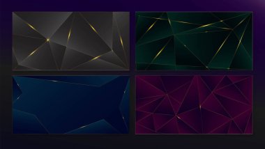 Silver Deep Black Green Purple Blue Triangular Wallpaper. Sparkling Crystal Celebration Texture. Royal New Year Frame. 3D Minimal Rich VIP Christmas Border. Dark Purple Blue Black Green Design.