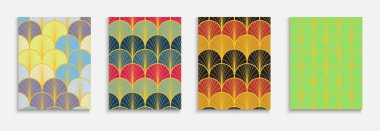 Asya Altın Hayran Müzik Seti. Kimono Çizgili Dizin. Çin Kadim Posteri seti. Parlak Renkli Etnik A4 Frame. Minimal Dinamik Parlak Kumaş Arkaplanı. Lüks Geometrik Doku.