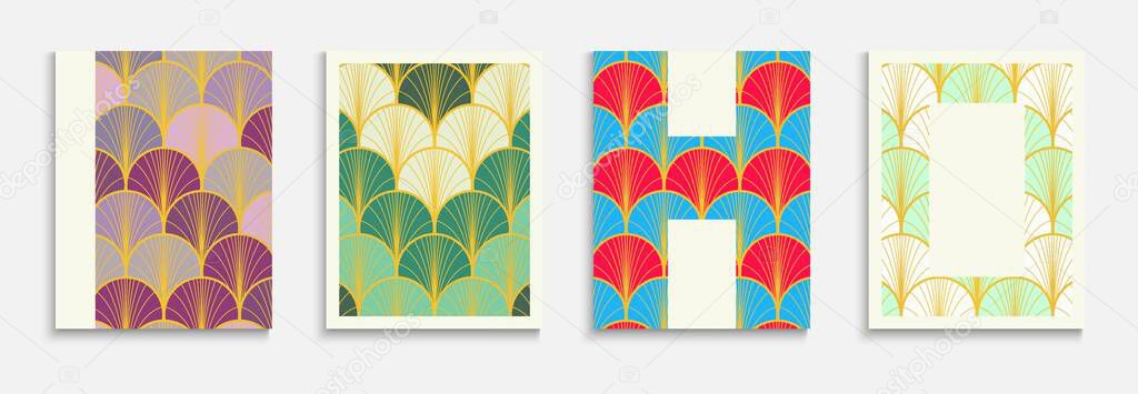 abstract geometric colorful seamless patterns, set 
