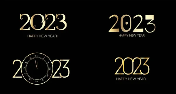 2023 Mutlu Yıllar Afiş Tasarımı. Noel Logosu Duvar Kağıdı. Tebrikler için Altın Kış Seti. VIP 2023 Yeni Yıl Şablonu. Kış Tatil Kutlama Sınırı. Lüks Noel Markası dokusu.