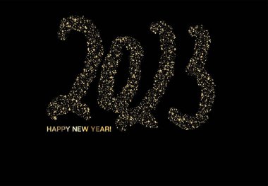 Altın Parıltısı 2023 Konfeti Kutlama Bayrağı. Noel Logosu Arkaplanı. 2023 Mutlu Yıllar Kartı Tasarımı. Kış Tatili Çerçevesi. Tebrik için en iyi kış kartı. VIP 2023 Yeni Yıl Şablonu.