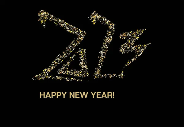 Złoty Brokat 2023 Confetti Celebration Banner Karta Zimowa Premium Gratulacje — Wektor stockowy