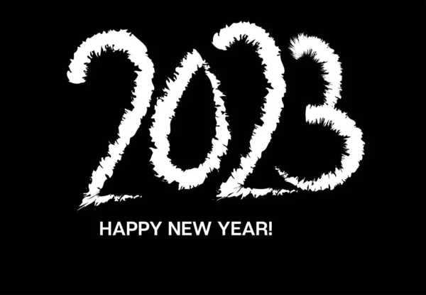 Czarno Biały Sztandar Graficzny 2023 Świąteczne Logo Tapety 2023 Szczęśliwego — Wektor stockowy