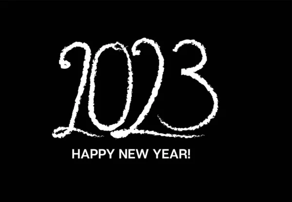 Czarno Biały Sztandar Graficzny 2023 Kontekst Logo Świątecznego 2023 Szczęśliwego — Wektor stockowy