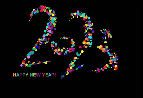 2023 Rainbow Confetti Carte Félicitations Logo Noël Contexte 2023 Bonne Illustration De Stock