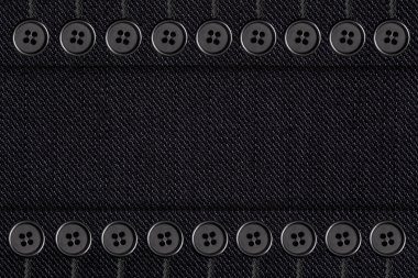 siyah pamuk doku düğmeleri