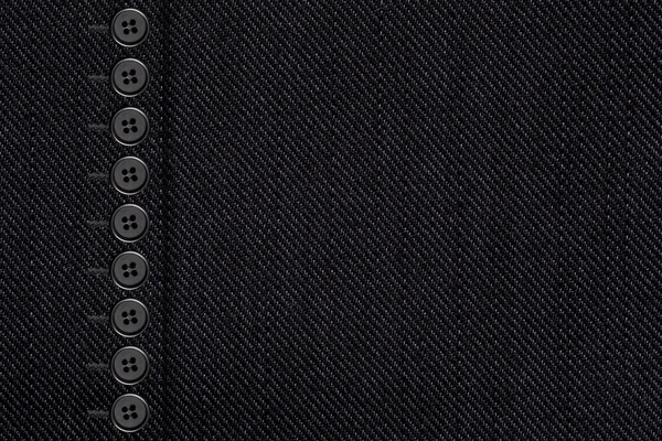 Black cotton texture with bottons — Stock Photo, Image