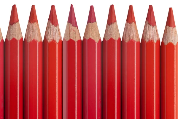 Crayons rouges isolés sur fond blanc — Photo