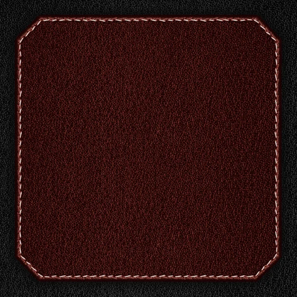 Fundo de couro vermelho com costura branca — Fotografia de Stock