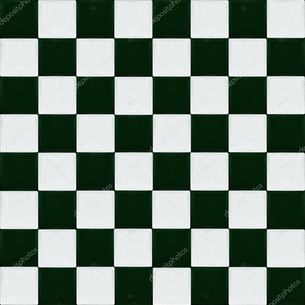 green and white check background