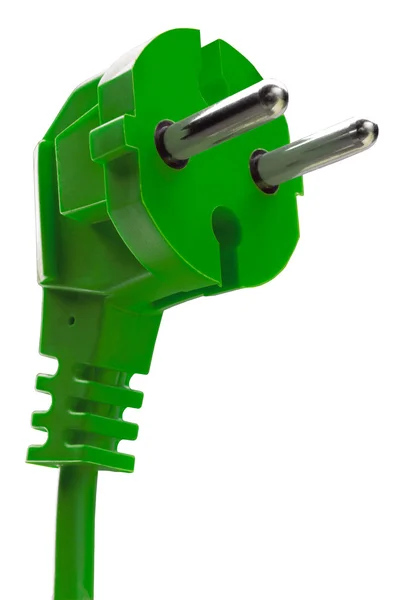 Green electric plug — Stock Photo, Image