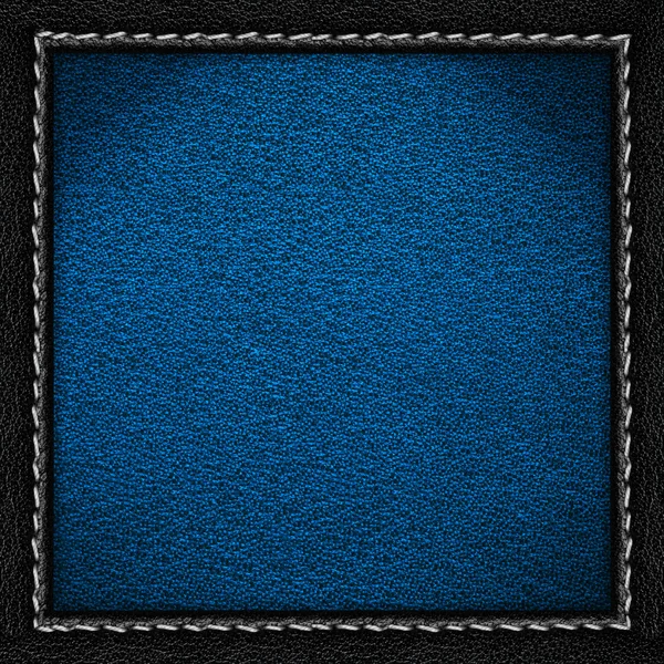 蓝色的皮革背景与黑色边框 — 图库照片