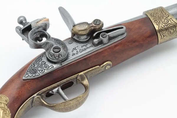 Detail of an old pirate pistol — Stock Photo, Image