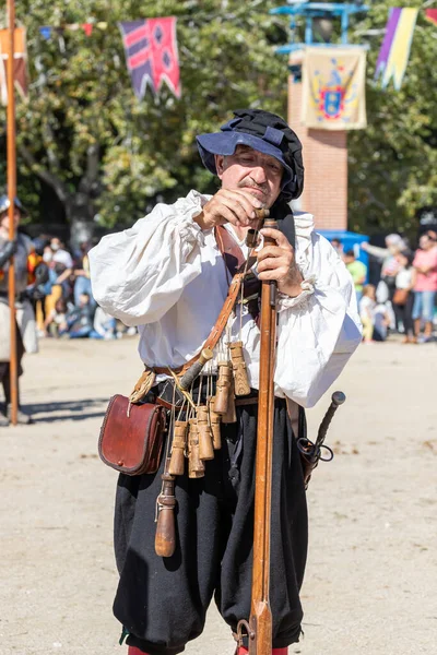 Alcala Henares Madrid Spain October 2021 Man Disguised Spanish Arquebusier — Stok fotoğraf