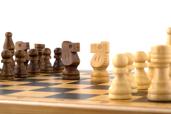 Chess game on white background — Stock Photo, Image