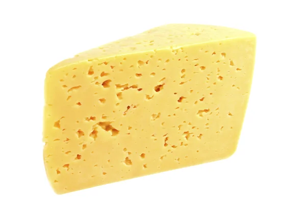 Pezzo di formaggio isolato su sfondo bianco — Foto Stock