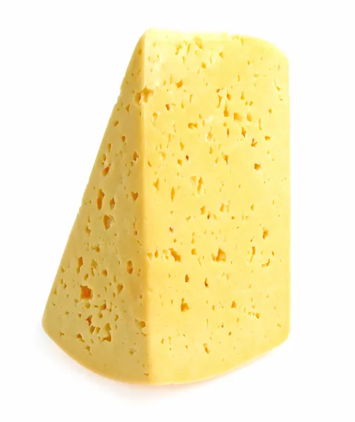 Pedazo de queso aislado sobre fondo blanco — Foto de Stock