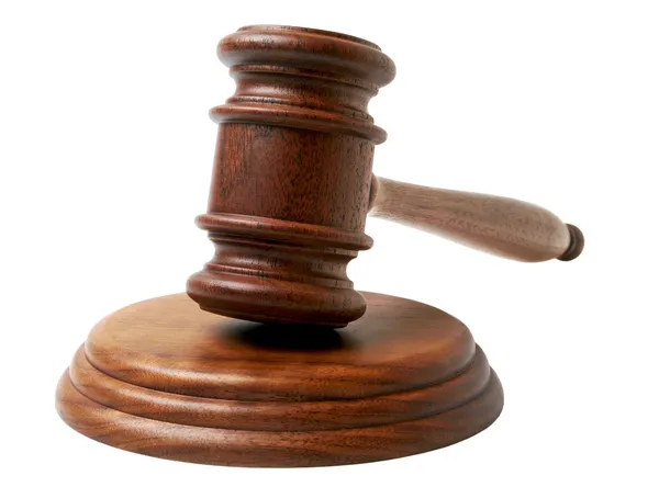 Beyaz bir arka plan üzerinde izole tahta tokmak