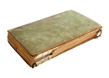 Beyaz arkaplanda izole edilmiş eski kitap 