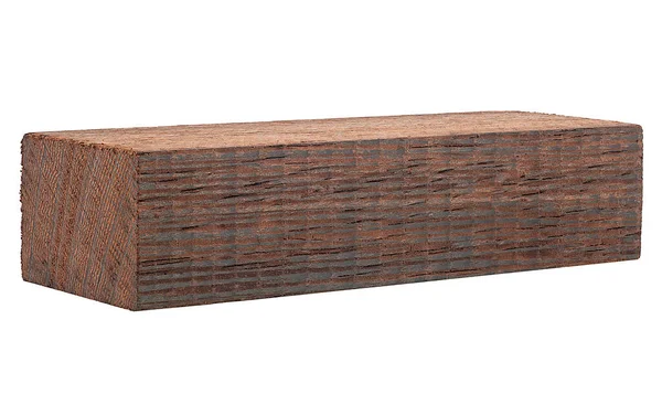 Drewniana Deska Izolowana Białym Tle Drewno Iglaste — Zdjęcie stockowe
