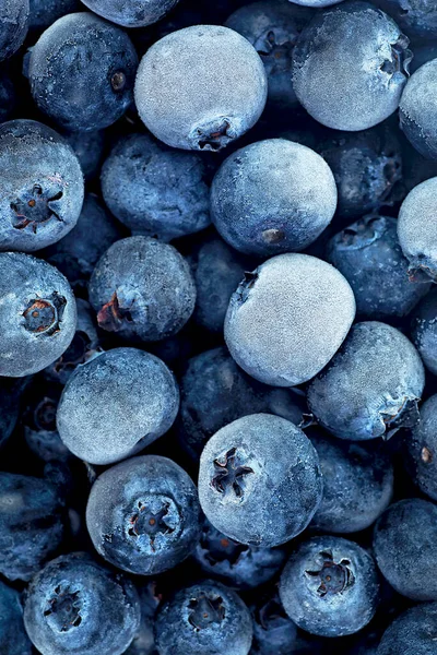 Gefrorene Vom Frost Bedeckte Blaubeeren Ansicht Von Oben Gesundes Frühstück — Stockfoto