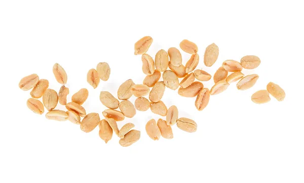 Peanuts Torrados Salgados Lanche Isolado Fundo Branco Vista Superior Amendoins — Fotografia de Stock