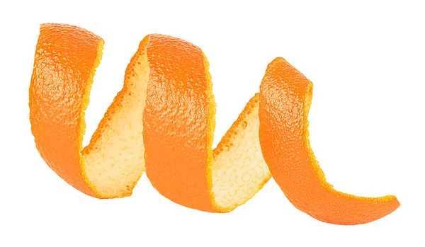 Agrumi Freschi Torsione Frutta Arancione Isolato Uno Sfondo Bianco Scorza — Foto Stock