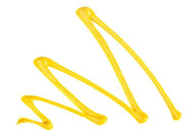 Beyaz arka planda izole edilmiş hardal sosu, üst manzara. Ballı hardal sosu..