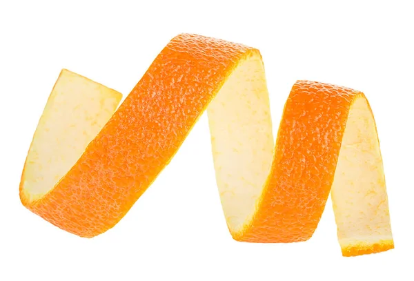 Citrus Fruit Ripe Orange Peel Isolated White Background Orange Zest — Stock Photo, Image