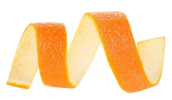 Owoce Cytrusowe Dojrzała Skórka Pomarańczy Wyizolowana Białym Tle Łuski Pomarańczowe — Zdjęcie stockowe