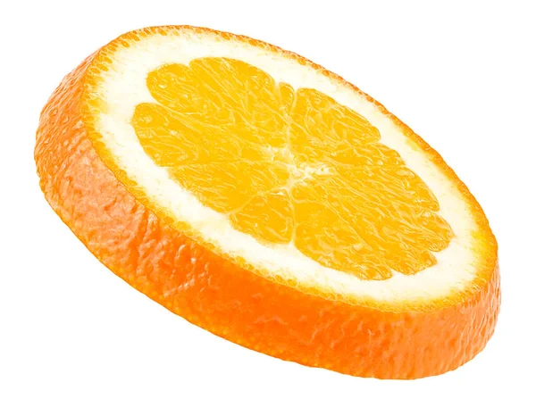 Rebanada Fruta Naranja Aislada Sobre Fondo Blanco Una Rebanada Naranja —  Fotos de Stock