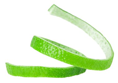 Beyaz arka planda limon meyvesi tadı var. Kireç derisi.