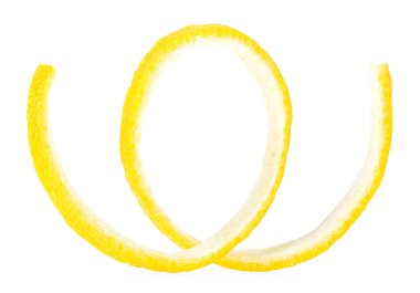 Citrus kabuğu beyaz arka planda izole edilmiş. Limon aromalı mı limonlu mu.