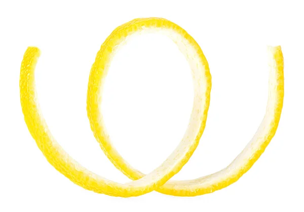Цитрусовая Кожура Изолирована Белом Фоне Лимонная Цедра Лимонная Кожа — стоковое фото