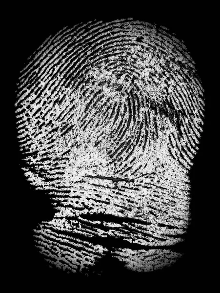 Λευκό Αποτύπωμα Μαύρο Χαρτί Ανθρώπινο Αποτύπωμα Εγκληματικό Στυλ Αστυνομικό Αποτύπωμα — Φωτογραφία Αρχείου