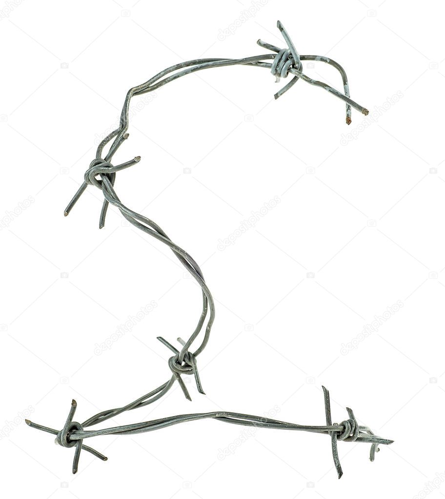 Security barbed wire isolated on a white background