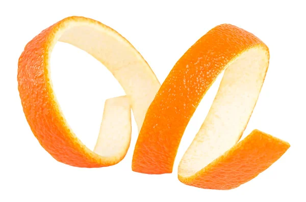 Oranje Lust Tegen Witte Achtergrond Enkel Sinaasappelschil Schoonheidsverzorging Huidconcept — Stockfoto