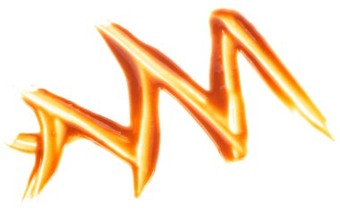 Beyaz arka planda izole edilmiş tuzlu karamel sosu. Tatlı karamel.