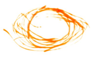 Sweet caramel sauce isolated on a white background. Golden liquid caramel.