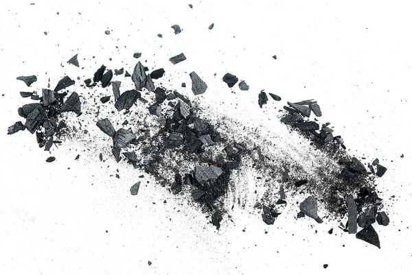 Particles Charcoal White Background Top View — Stock fotografie