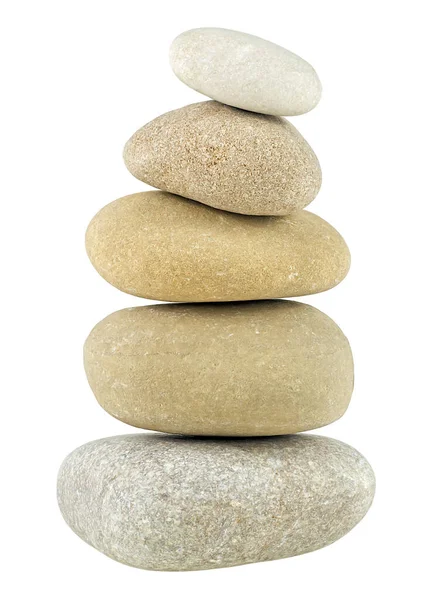 Pile Spa Stones Isolated White Background Zen — Fotografia de Stock