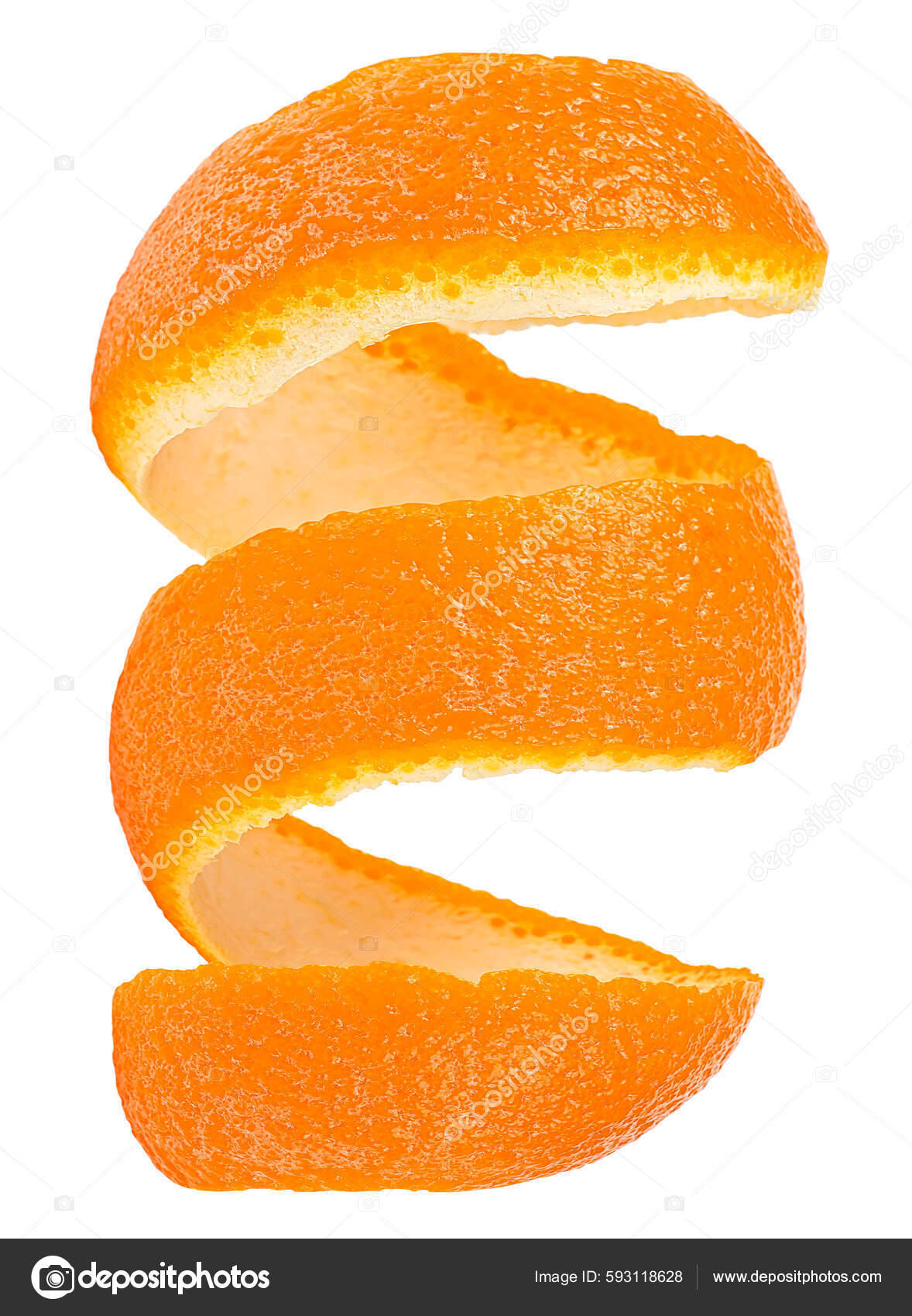 Peel Fresh Orange Fruit Isolated White Background Vertical Image Orange