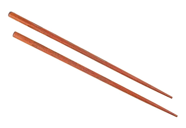 Wooden Chopsticks Isolated White Background Brown Color — Φωτογραφία Αρχείου
