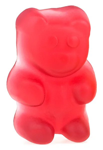 Red Jelly Gummy Bear Isolated White Background — Fotografia de Stock