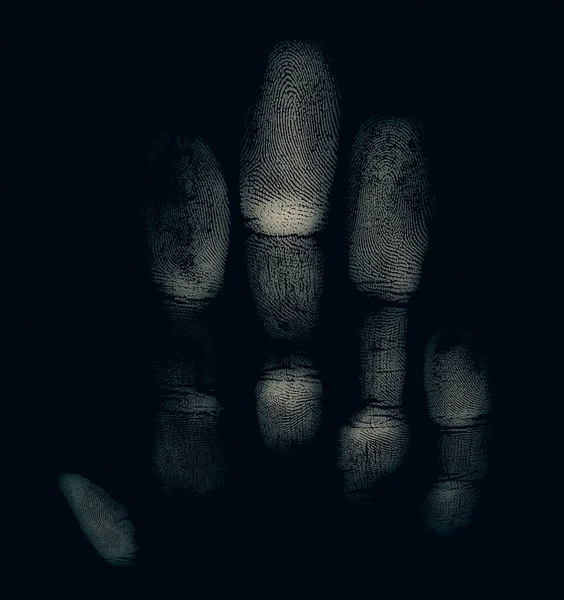 Imprint Hand Dark Background Palm Hand Print Horror — Stock fotografie
