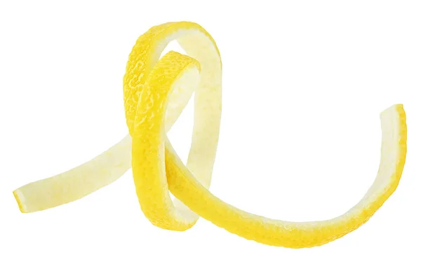 Skala Färsk Citron Isolerad Vit Bakgrund Hälsosam Mat Citrus Twist — Stockfoto