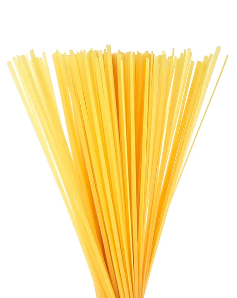 Spaghetti Crudi Isolati Fondo Bianco Pasta Cruda — Foto Stock