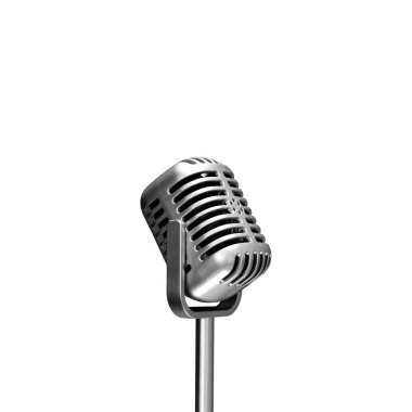 retro condenser microphone isolated on white