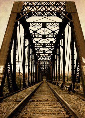 Demiryolu sehpa Köprüsü ve rr parça eski vintage retro günden itibaren