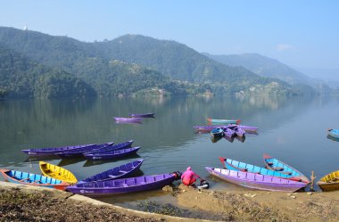 Nepal pokhara, fewa (pheva) Gölü.